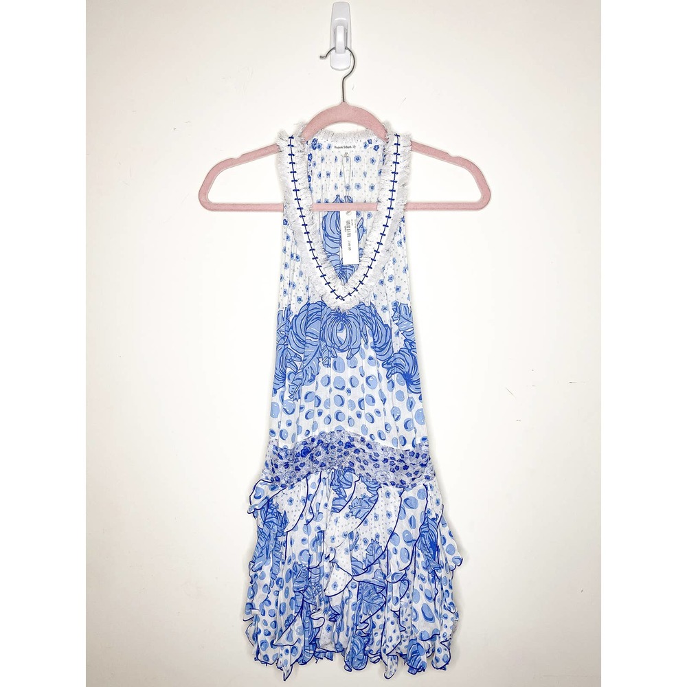 Poupette St. Barth Beline Blue Printed Mini Dress Size XS - Picture 3 of 8